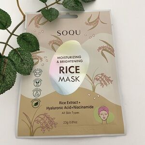 New $5ea OR 5/$15 SOQU Rice Moisturizing and Brightening Sheet Face Mask
